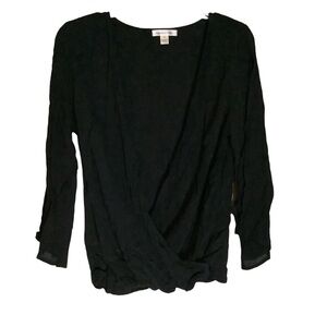 NWT John Paul Richard Black v neck Blouse Size Small